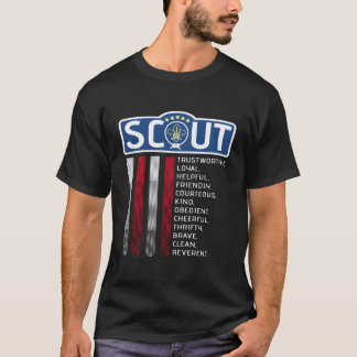 米国スカウトTシャツアメリカ国旗のスカウト法Tシャツ Tシャツ