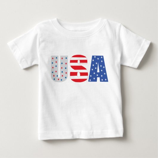 米国スターズストライプアメリカレッドホワイトとブルー ベビーTシャツ (正面)