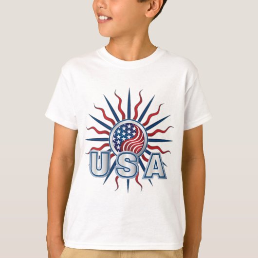 米国スターバスト陰陽 Tシャツ (正面)