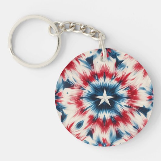 米国スター「神の下の一つの国」 キーホルダー (正面)