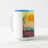 米国ストックトンカリフォルニア ツートーンマグカップ (正面左)