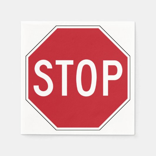米国ストップ標識 スタンダードカクテルナプキン (正面)