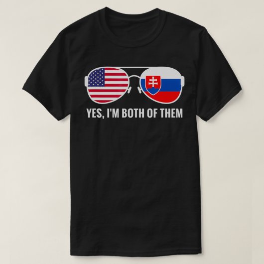 米国スロバキア国旗サングラススロバキア国  Tシャツ (デザイン正面)