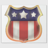 米国スーパーヒーローヴィンテージシールド。 ラッピングペーパー (フラット)