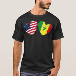 米国セネガル国旗ハートバレンタインデーSenegalese A Tシャツ