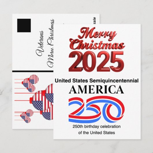 米国セミクインセンテニアル：新年2026 ポストカード (正面/裏面)