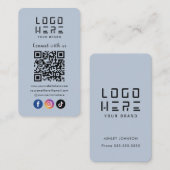 米国ソーシャルメディアとの接続QRコード海軍モダン エンクロージャーカード (正面/裏面)