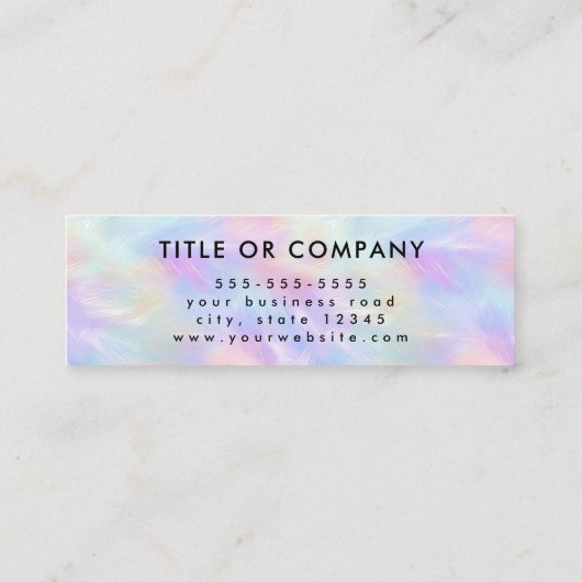 米国ソーシャルメディアロゴIridescent Opalとの接続 スキニー名刺 (裏面)