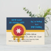 米国タルサ州旗を持つ赤ちゃんシャワー招待状 招待状 (スタンド正面)