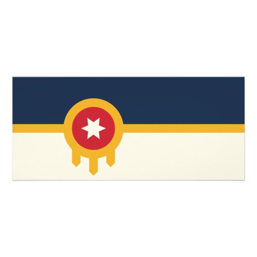 米国タルサ市旗を持つラックカード ラックカード (裏面)