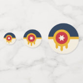 米国タルサ市旗を持つ表紙吹雪 コンフェッティ (正面)