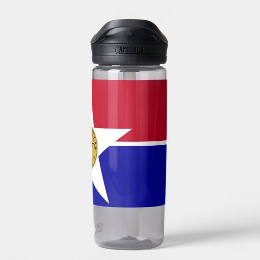 米国ダラスシティ州旗を持つウォーターボトル ウォーターボトル (背面)