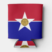 米国ダラスシティ州旗を持つクーラーボックス 缶クーラー (正面)