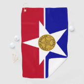 米国ダラスシティ州旗を持つゴルフタオル ゴルフタオル (インサイチュ)