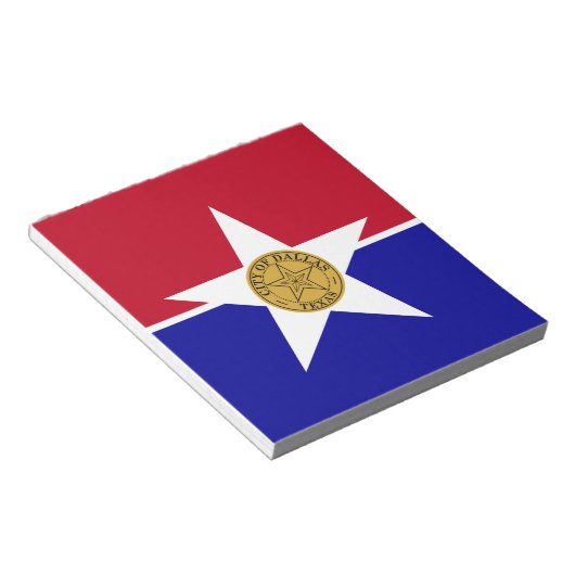 米国ダラスシティ州旗を持つメモ帳 ノートパッド (アングル)