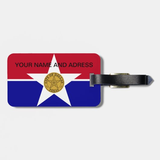 米国ダラスシティ州旗を持つ荷札 ラゲッジタグ (裏面横)