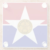 米国ダラス州旗を持つガラスコースター ガラスコースター (裏面)