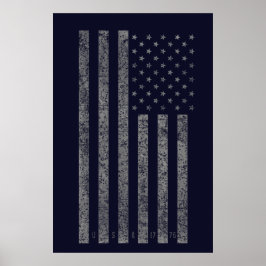 米国ダークブルーヴィンテージ米国国旗 ポスター