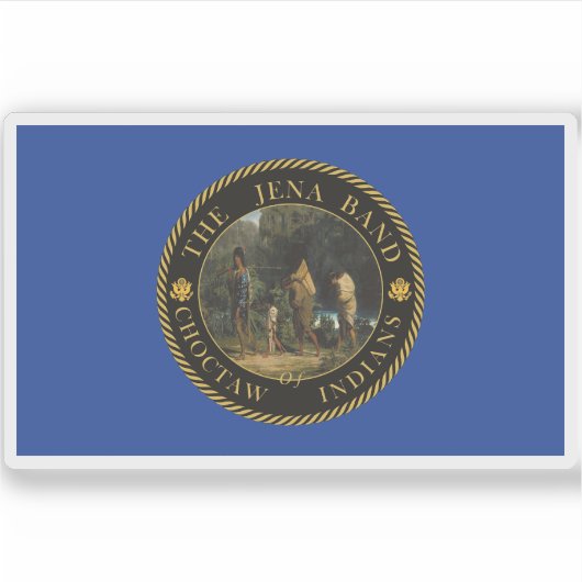 米国チャクタウインディアン州旗 シール (正面)