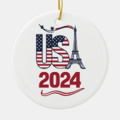 米国チーム米国国旗のスポーツUSA 2024 セラミックオーナメント (正面)