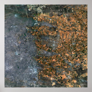 米国テキサス州のCenter-pivot灌漑フィールド ポスター