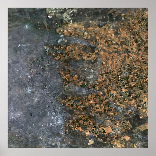 米国テキサス州のCenter-pivot灌漑フィールド ポスター (正面)