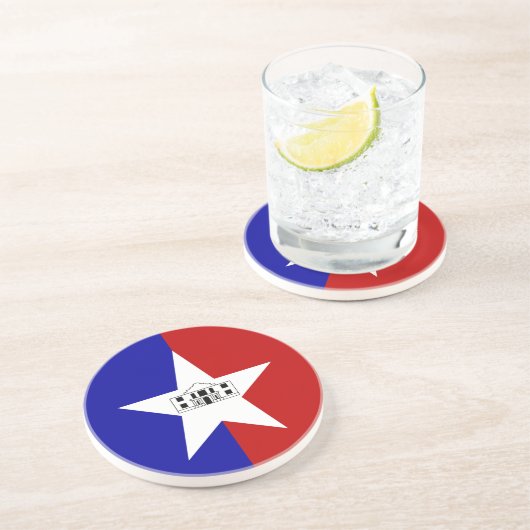 米国テキサス州州サンアントニオ州旗を掲げるコースター コースター (側面)