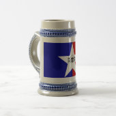 米国テキサス州州サンアントニオ市旗とマグカップ ビールジョッキ (正面左)