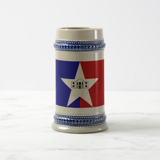 米国テキサス州州サンアントニオ市旗とマグカップ ビールジョッキ (中央)