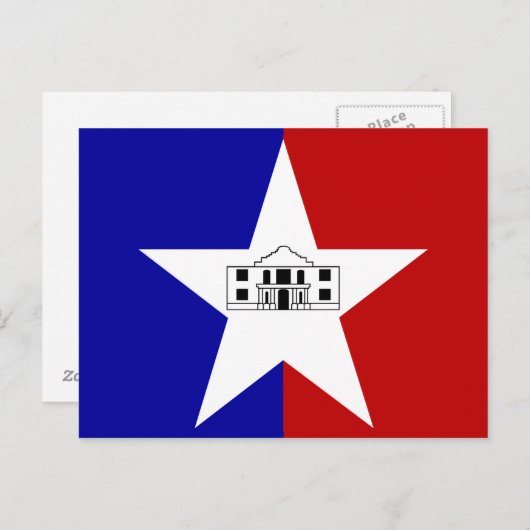 米国テキサス州州サンアントニオ市旗はがき ポストカード (正面/裏面)