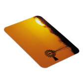 米国テキサス州州シントンの日没の風車 マグネット (右側)