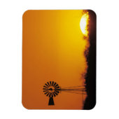 米国テキサス州州シントンの日没の風車 マグネット (縦)