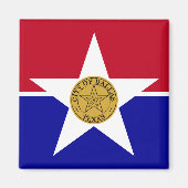 米国テキサス州州ダラス州旗を持つ磁石 マグネット (正面)