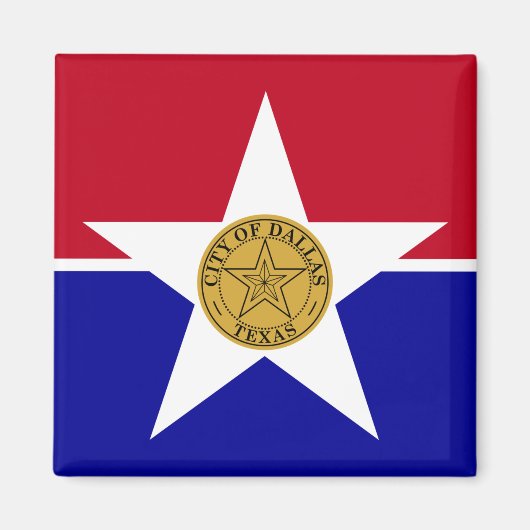 米国テキサス州州ダラス州旗を持つ磁石 マグネット (正面)
