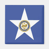 米国テキサス州州ヒューストン州旗を持つ磁石 マグネット (正面)