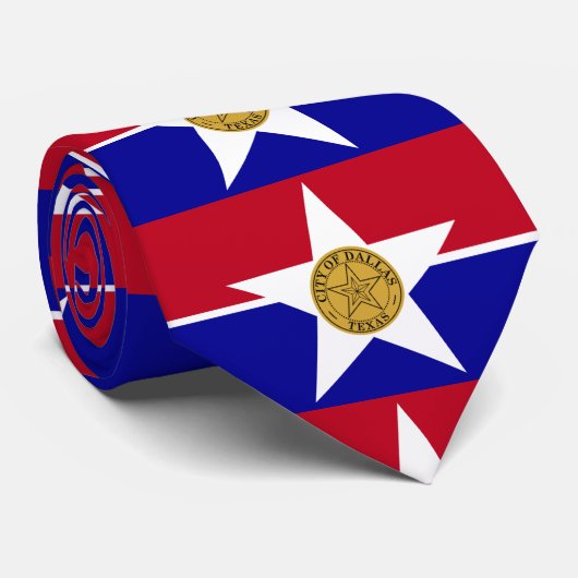 米国テキサス州・ダラス州旗と提携 ネクタイ (ロール)