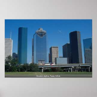 米国テキサス州，ヒューストンのスカイライン ポスター