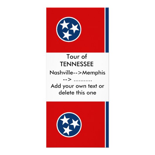米国テネシー州旗を持つラックカード ラックカード (正面)