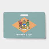 米国デラウェア州デラウェア州旗と州バッジ バッジ (裏面)