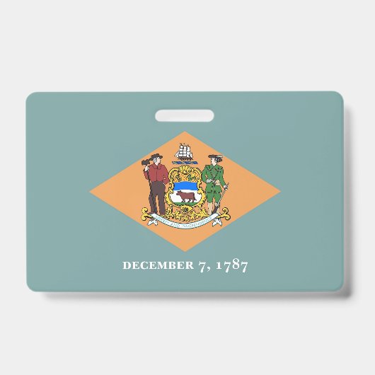 米国デラウェア州デラウェア州旗と州バッジ バッジ (表面)