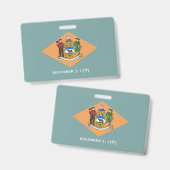 米国デラウェア州デラウェア州旗と州バッジ バッジ (表裏)