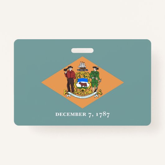 米国デラウェア州デラウェア州旗と州バッジ バッジ (正面)