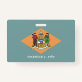 米国デラウェア州デラウェア州旗と州バッジ バッジ (裏面)