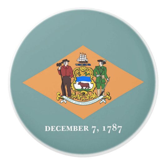 米国デラウェア州旗とセラミックノブの引っ張り セラミックノブ (正面)