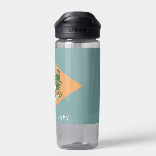 米国デラウェア州旗の付いた水の州 ウォーターボトル (背面)