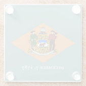 米国デラウェア州旗を持つガラスコースター ガラスコースター (裏面)