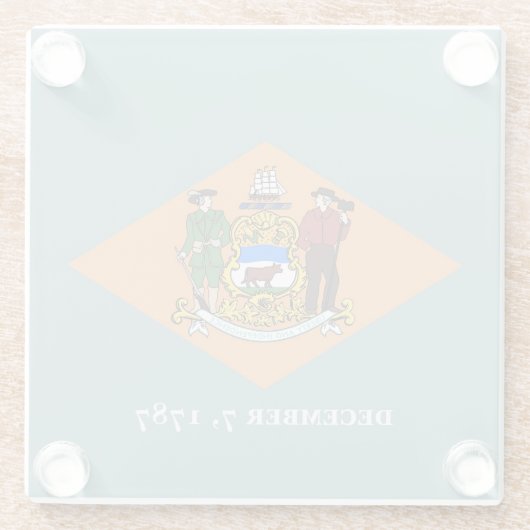 米国デラウェア州旗を持つガラスコースター ガラスコースター (裏面)