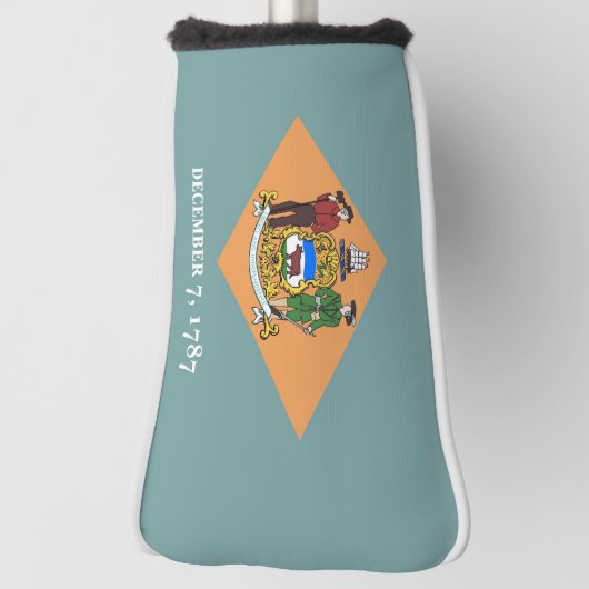 米国デラウェア州旗を持つゴルフパターカバー ゴルフヘッドカバー (回転90)