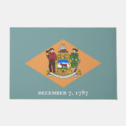 米国デラウェア州旗を持つドア州 ドアマット (正面)