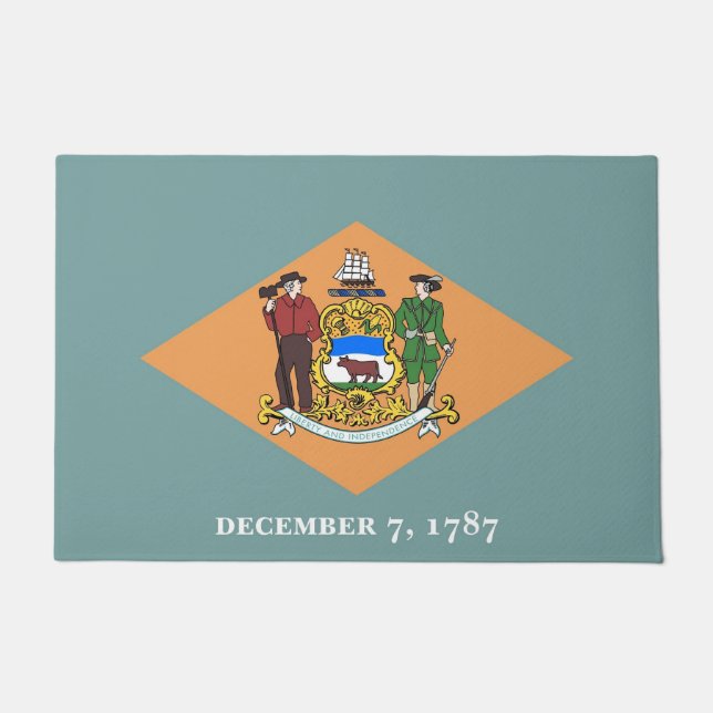 米国デラウェア州旗を持つドア州 ドアマット (正面)